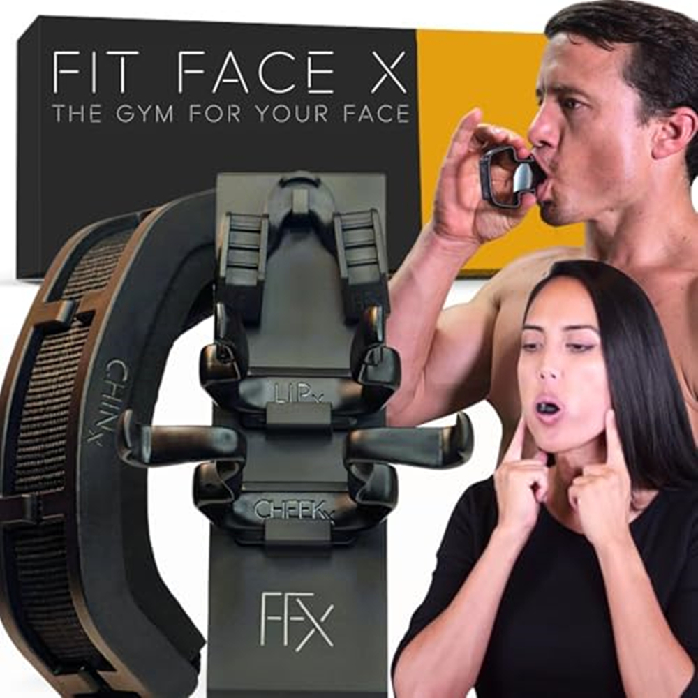 FACE SCULPTING GYM -4 Tools Working Out 60 Face Muscles/Face Lift ในกล่อง/ปั้นแก้มของคุณเต็ม คอ Jowl
