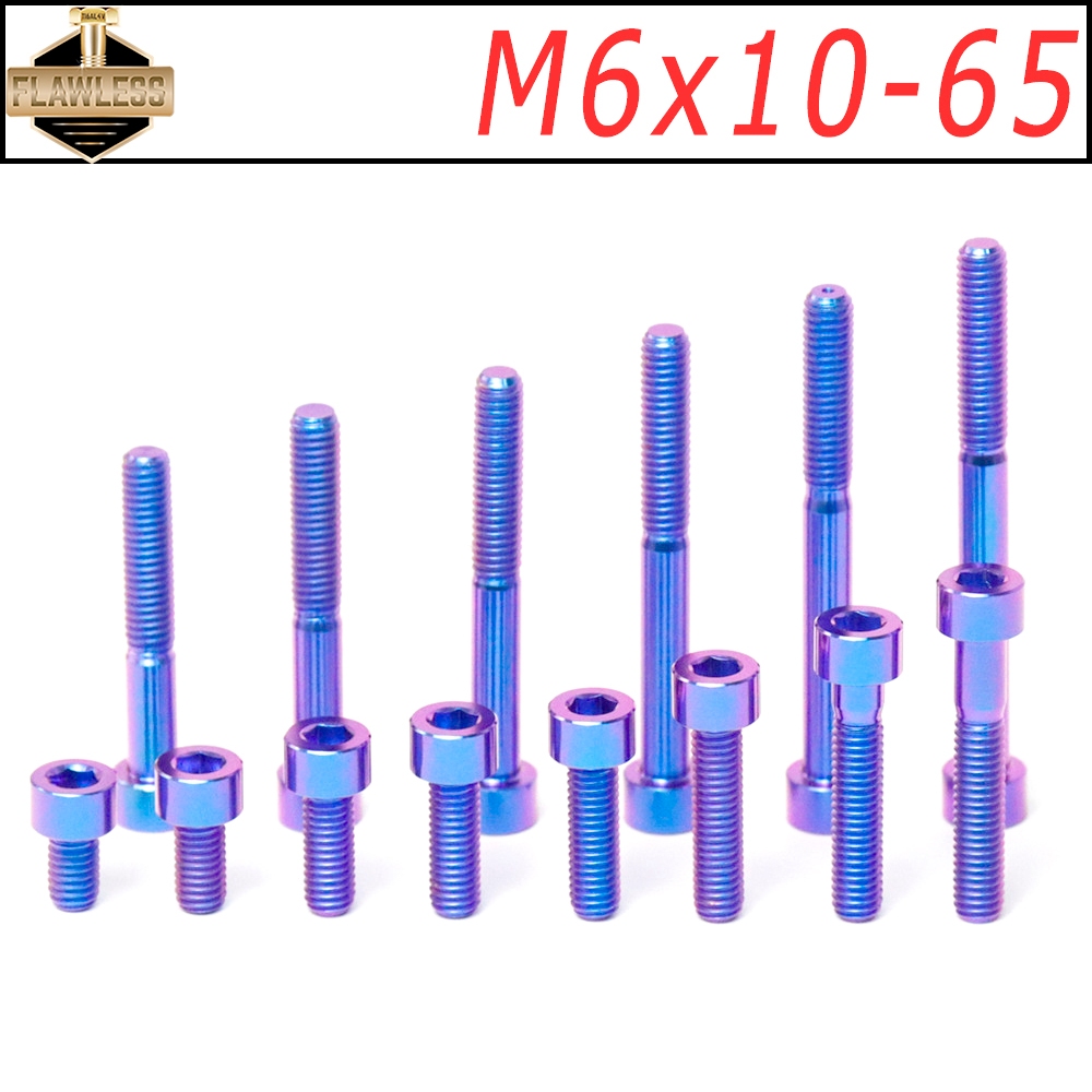 FLAWLESSTI M6x10-65 มม.Gr5 Titanium Bolt Crankcase เครื่องยนต์คลัทช์เบรค Master ปั๊ม Bolt สําหรับ Honda Forza 350 PCX 160 Giorno 125 PCX 160 Yamaha Xmax 300 Tmax 560