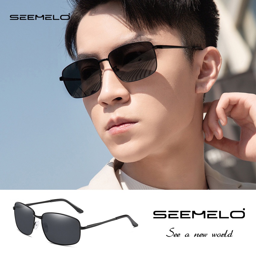 SEEMELO แว่นตากันแดด UV400 TAC สำหรับผู้ชาย กรอบแว่น Retro สำหรับกีฬา กิจกรรมกลางแจ้ง ขับรถ และตกปลา พร้อมแผ่นจมูกซิลิโคน