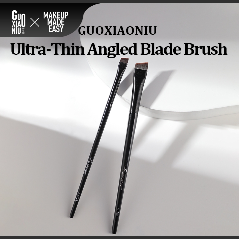GUOXIAONIU แปรงอายไลน์เนอร์ใบมุมซุปเปอร์บาง ขนอ่อนยืดหยุ่น อุปกรณ์แต่งหน้าความแม่นยำ สำหรับเขียนคิ้วและอายไลน์เนอร์ให้สมบูรณ์แบบ
