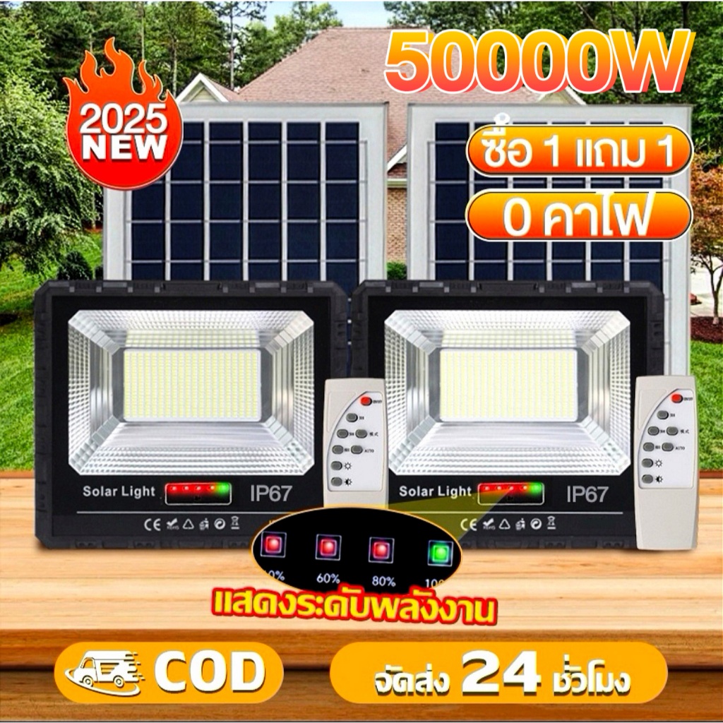 โคมไฟโซล่าเซลล์ โซล่าเซลล์ 2000ว กันน้ํา ไฟถนนพลังงานแสงอาทิตย์ ไฟโซล่าเซลล์