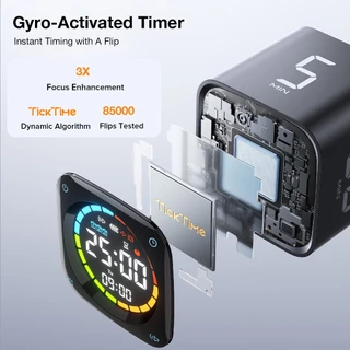 LLANO TK3 Pomodoro Timer Cube | 4-ใน-1: นับถอยหลัง, โพโดโร, สัญญาณเตือน, นาฬิกาจับเวลา | เวลาที่กําหนดเอง | จอแสดงผล นํา ขนาดใหญ่ | ตัวจับเวลาการศึกษาอัจฉริยะแบบชาร์จไฟได้และพกพาได้สําหรับเด็ก