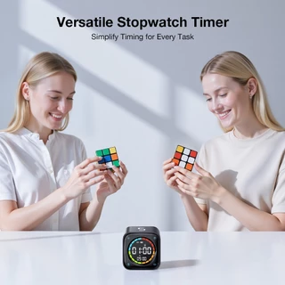 LLANO TK3 Pomodoro Timer Cube | 4-ใน-1: นับถอยหลัง, โพโดโร, สัญญาณเตือน, นาฬิกาจับเวลา | เวลาที่กําหนดเอง | จอแสดงผล นํา ขนาดใหญ่ | ตัวจับเวลาการศึกษาอัจฉริยะแบบชาร์จไฟได้และพกพาได้สําหรับเด็ก