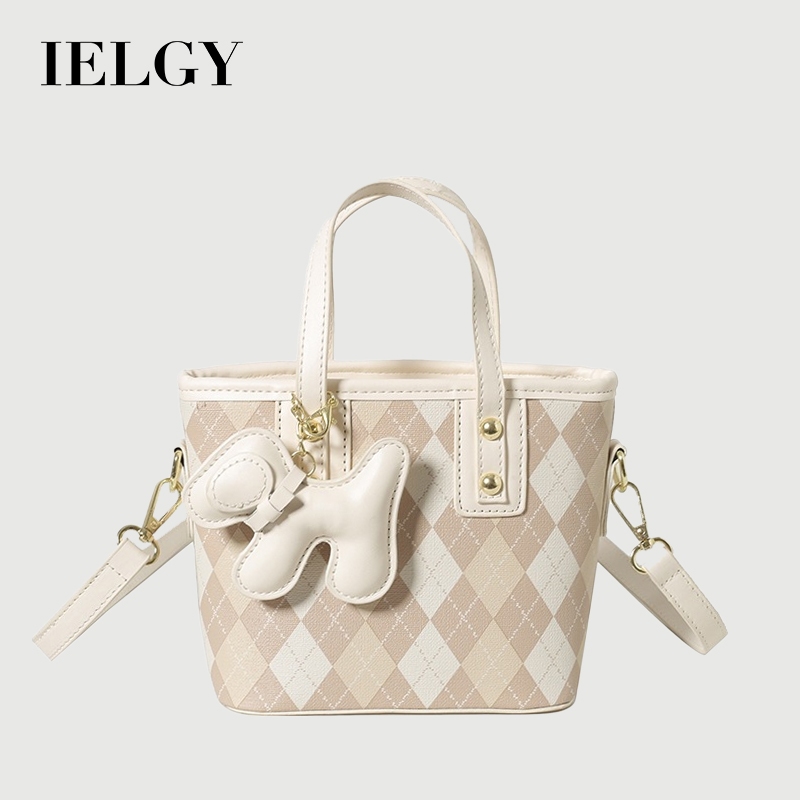 IELGY กระเป๋าสะพายข้างพิมพ์ลายตัวอักษรจี้น่ารักทุกการแข่งขัน