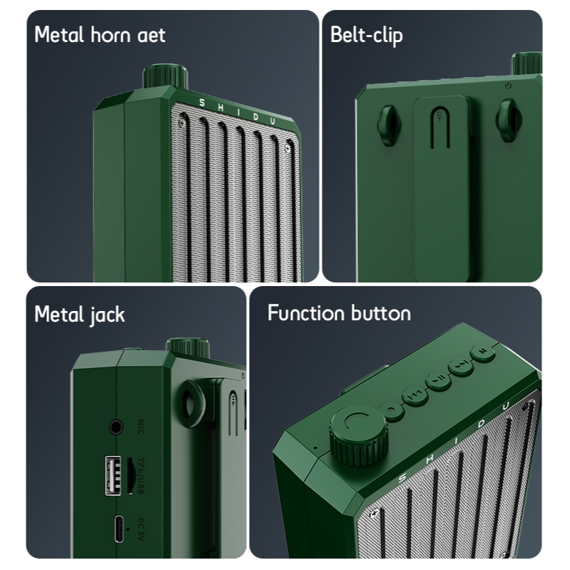 SHIDU ไมค์สอน โทรโข่ง ไมค์ช่วยสอน ไมค์บลูทูธ ไมค์ลําโพง โทรโข่งจิ๋ว ลําโพงไมค์ ไมค์พกพา ไมค์ ลําโพง - รูปที่ 6