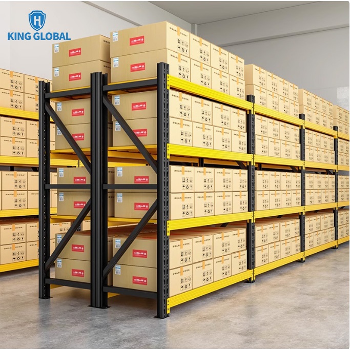 ✨INDUSTRAIAL KING GLOBAL ชั้นเก็บของ 200x60x200ซม 300กก.ชั้น กันสนิม 7 ชั้น เหลือง-ดํา/น้ําเงิน/ขาว