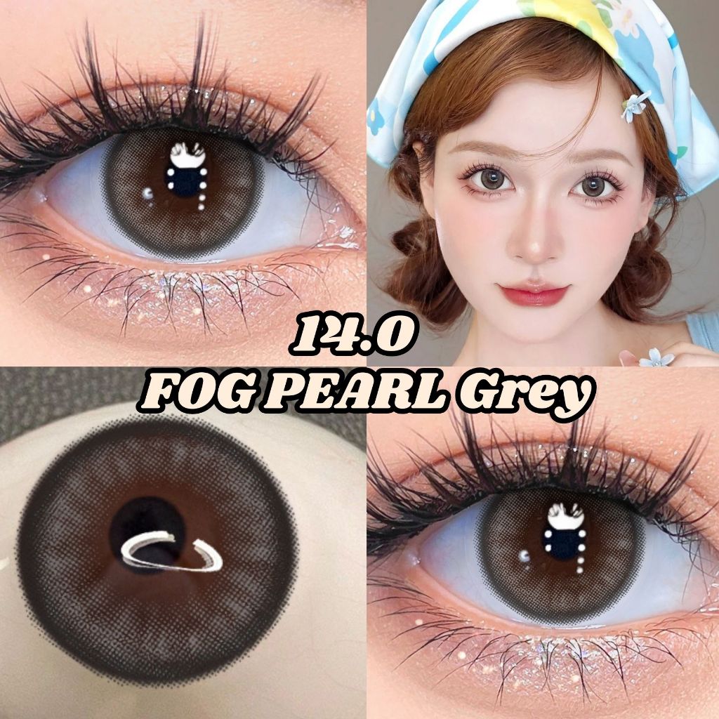 [ส่งจากกทม] 【0~-6.00】คอนแทคเลนส์ขนาดเท่าตา (มินิ) คอนแทคเลนรายปี 1คู่ คอนแทคเลนมินิ เทา/น้ำตาล 14.0 มม.