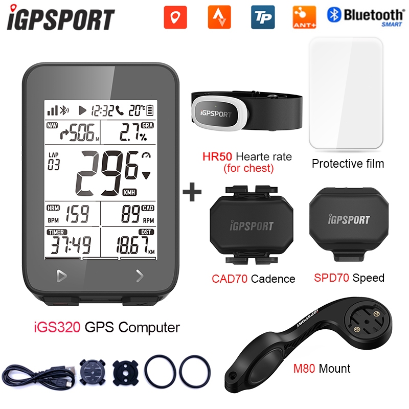 Igpsport IGS320 เครื่องวัดความเร็วจักรยานไร้สาย กันน้ํา IPX7 GPS 2.4 นิ้ว หน้าจอ LCD บลูทูธ ANT+ mtb มาตรวัดความเร็ว