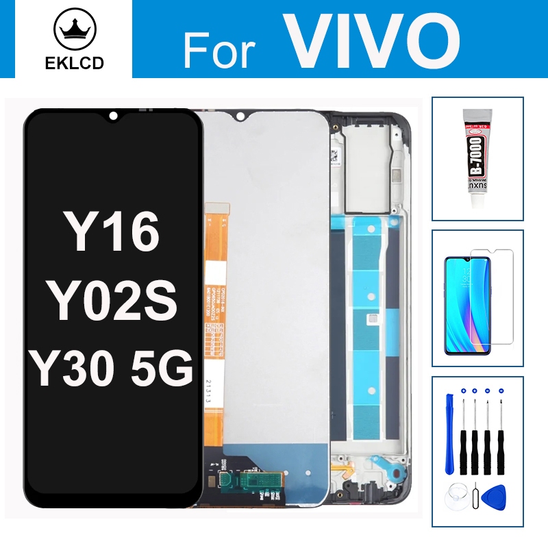 6.51 "LCD สําหรับ VIVO Y20 Y20i V2029 V2027 Y20s Y20SG Y20a Y30g V2032 Touch Screen Digitizer Assembly กรอบ