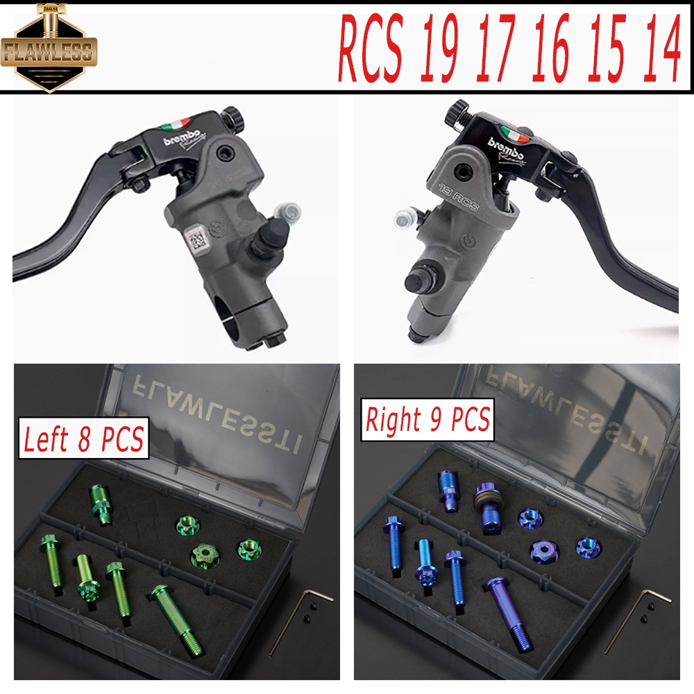 FLAWLESSTI Brembo RCS 19 17 16 15 14 Gr5 Titanium Bolt คลัทช์เบรค Lever Bolt Banjo Bleeder Bolt สําหรับ Honda Forza 350 PCX 160 Giorno 125 Wave 125i Yamaha Xmax 300 Tmax 560
