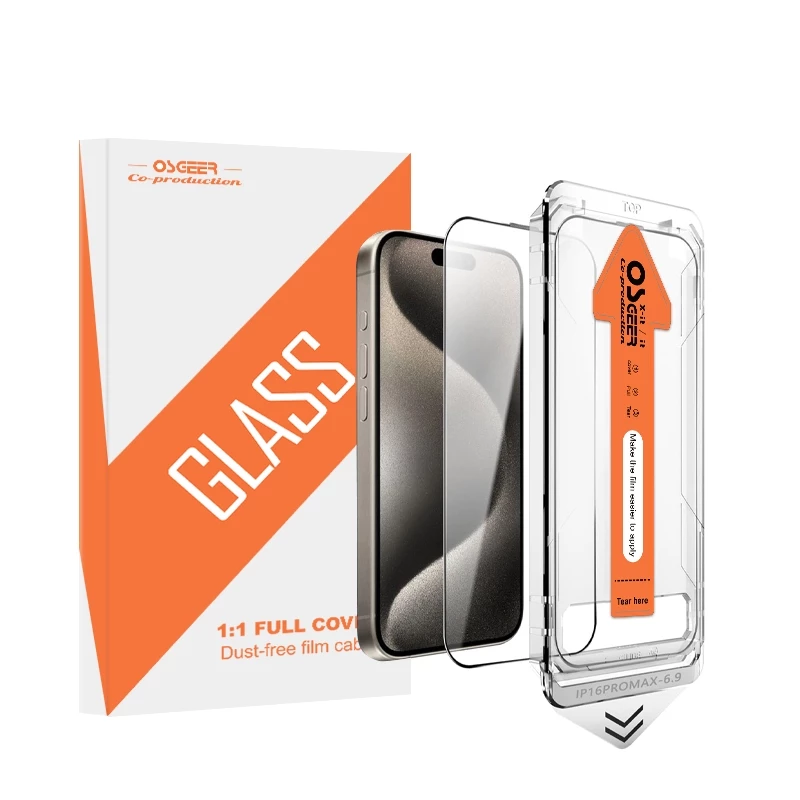OSGEERป้องกันหน้าจอสําหรับ ไอโฟน 18 17 16 15 14 13 12 11 Pro Max[ความต้านทานแรงกระแทกแรงกระแทกสูง & 9ชม.+ ความแข็ง] กระจกนิรภัยป้องกันหน้าจอครอบคลุมเต็มรูปแบบติดตั้งง่าย thumbnail 8