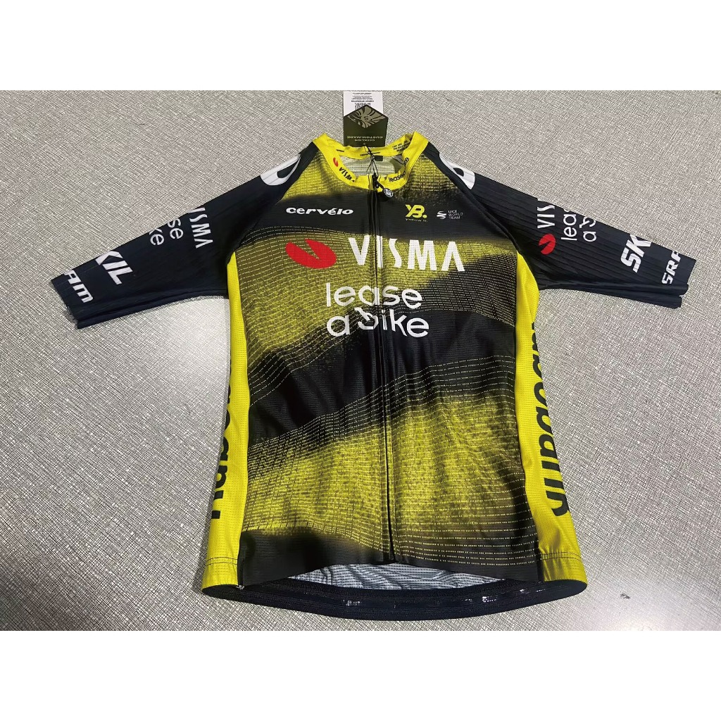 2025 Professional World Tour ขี่จักรยานทีม visma_leaseabike TDF ขี่จักรยาน Jersey Breathable Racing 