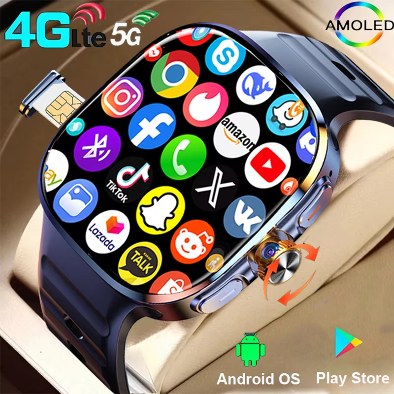 8GB + 128GB RAM 5G/4G Android 9.0 สมาร์ทวอท์ช 2.4 นิ้ว AMOLED 2100 mAh แบตเตอรี่ 1000W กล้อง GPS WIF