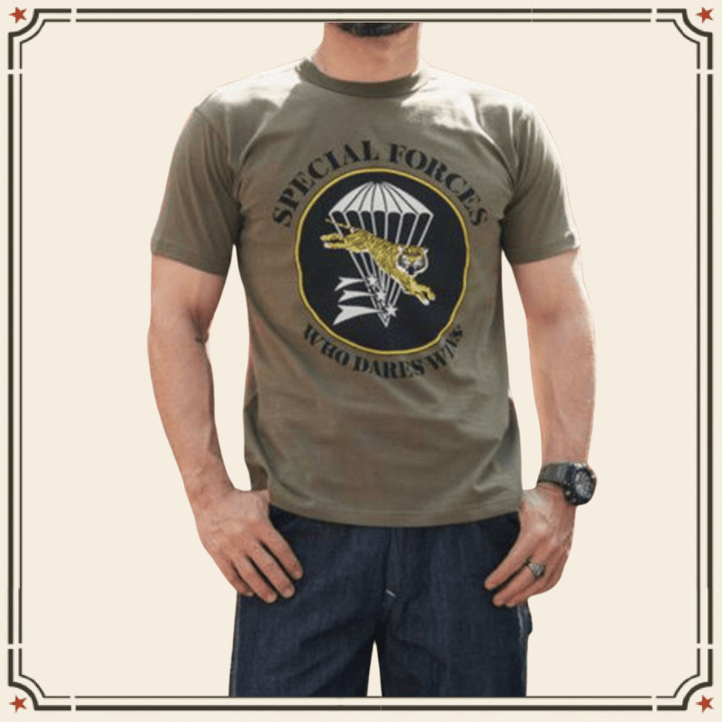 GRND Vietnam War Tiger V Cotton เสื้อยืดผู้ชายแขนสั้น