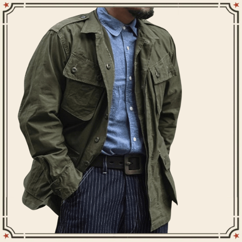 GRND Early Type TCU Vietnam Combat Suit V ผ้าฝ้ายแท้ธรรมดาสานเสื้อแขนยาว