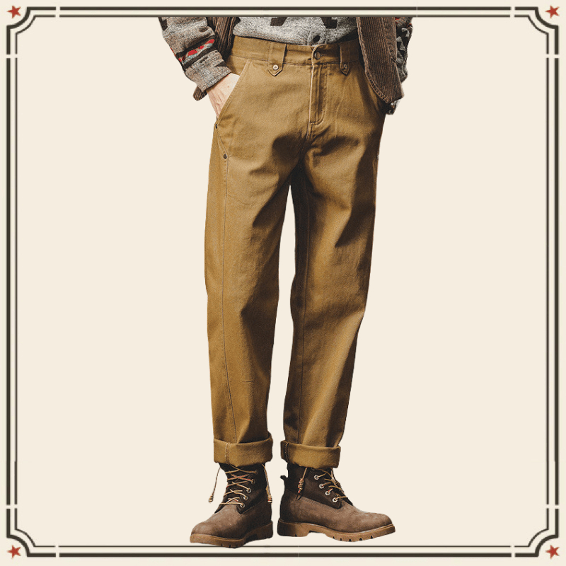 American Simple Overalls Mens Spring New Style British Retro Mens Casual Pants Straight Pants