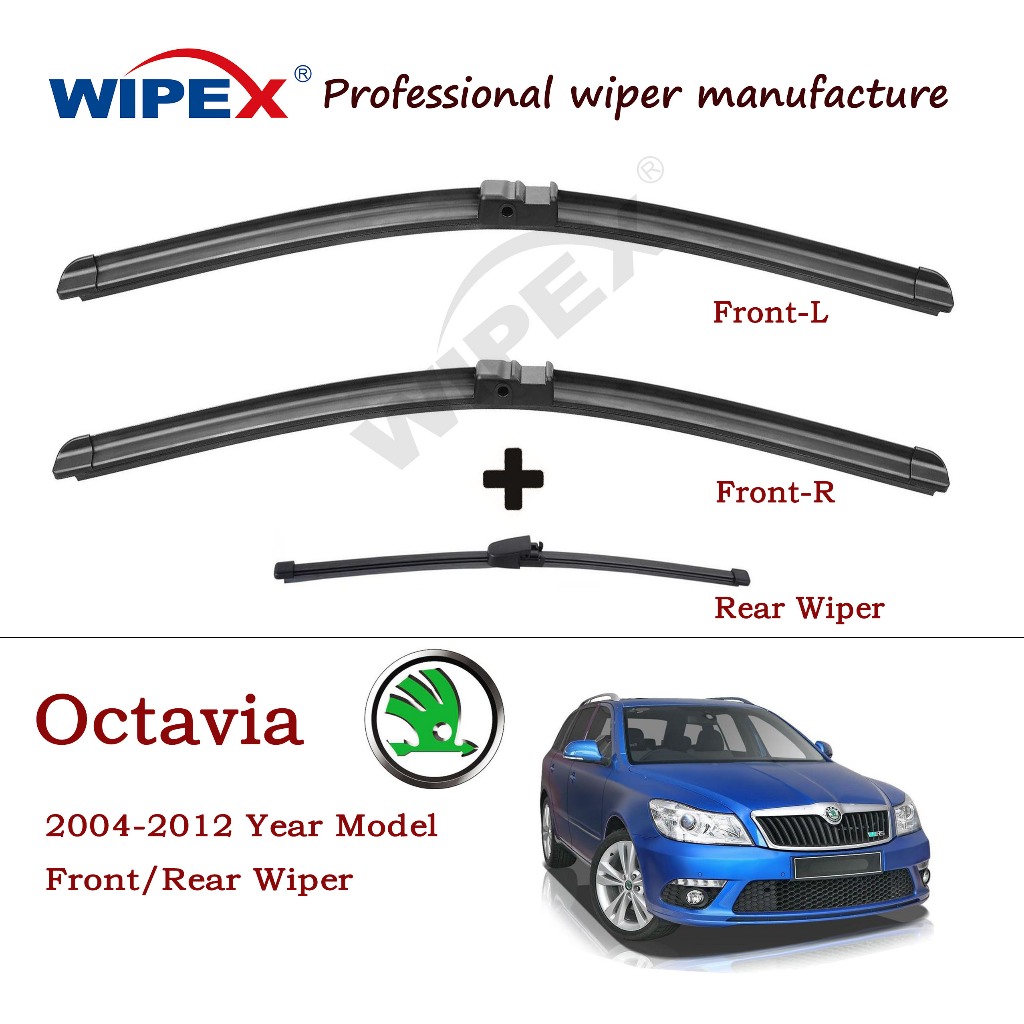 (หน้า/หลัง 3 ชิ้น) ใบปัดน้ําฝน SKODA OCTAVIA A5 1Z MK2 (2004~2012)24+19in OCTAVIA Special Wiper (ประ