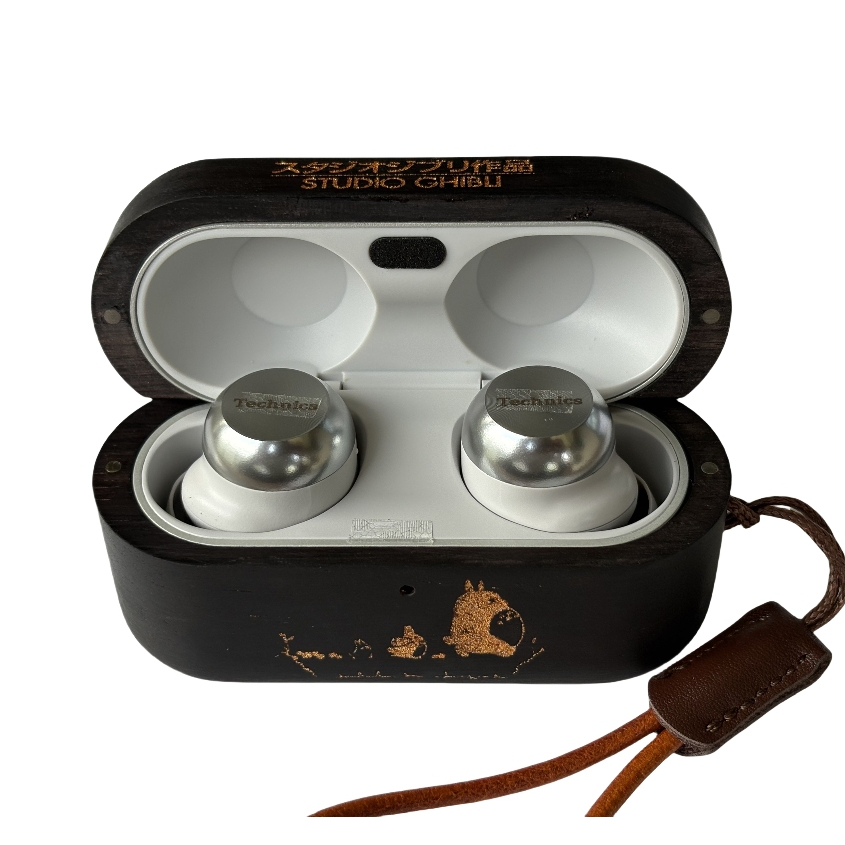 เหมาะสําหรับ Panasonic Technics EAH-AZ100 Ebony Solid Wood Protective Case-Log ทําไม่เคลือบผิว/Inlai