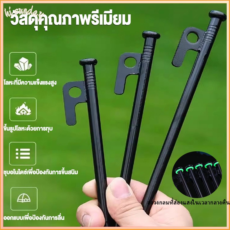 (ผู้ขายในพื้นที่)10pcs สมอบกเหล็กหล่อ สมอบกเหล็กหล่อ ขนาด 20cm-40cmหนา 10 มม การตั้งแคมป์ แค้มป์ปิ้ง สมอกางเต็นท์