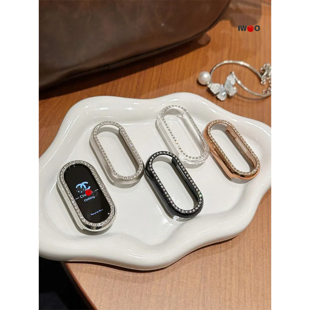 สําหรับ Xiaomi/Mi band 10/mi band 9/mi 8 nfc เคสป้องกันหุ้มด้วยเพชร