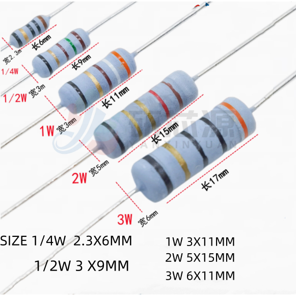 20-50PCS ฟิวส์ Winding Resistor 1W 5% 0.01 R-680R 0.02 R 0.03 R 0.05 R 0.1 R 0.15 R 0.22 R 0.27 R 0.