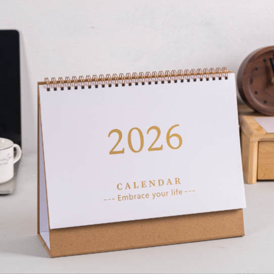 2026 ปฏิทินตั้งโต๊ะวางแผนที่เรียบง่ายขนาดเล็กสดสก์ท็อปปฏิทินหนังสือปิดทองเวอร์ชั่นเกาหลีสก์ท็อปสร้างสรรค์ สมุดบันทึก