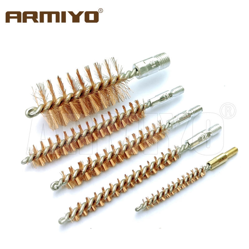 Armiyo 4.5 มม.5.5 มม.22lr 7.62 มม.9 มม.12GA Bore ทําความสะอาด Bronze แปรง Pipeline Dirt Cleaner Power Clean