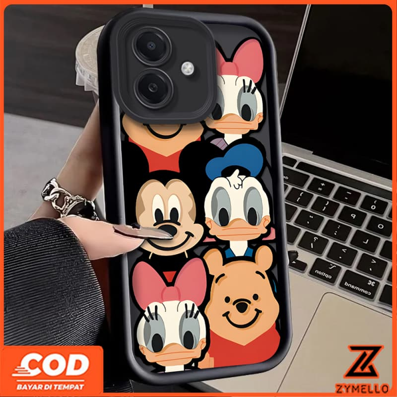 สําหรับ Redmi A5 A3 13C 14C หมายเหตุ 13 Pro Redmi หมายเหตุ 14 Pro Xiaomi 14T POCO C61 4G Winnie the Pooh Donald Duck ภาพถ่ายกันกระแทก TPU โทรศัพท์มือถือกรณี