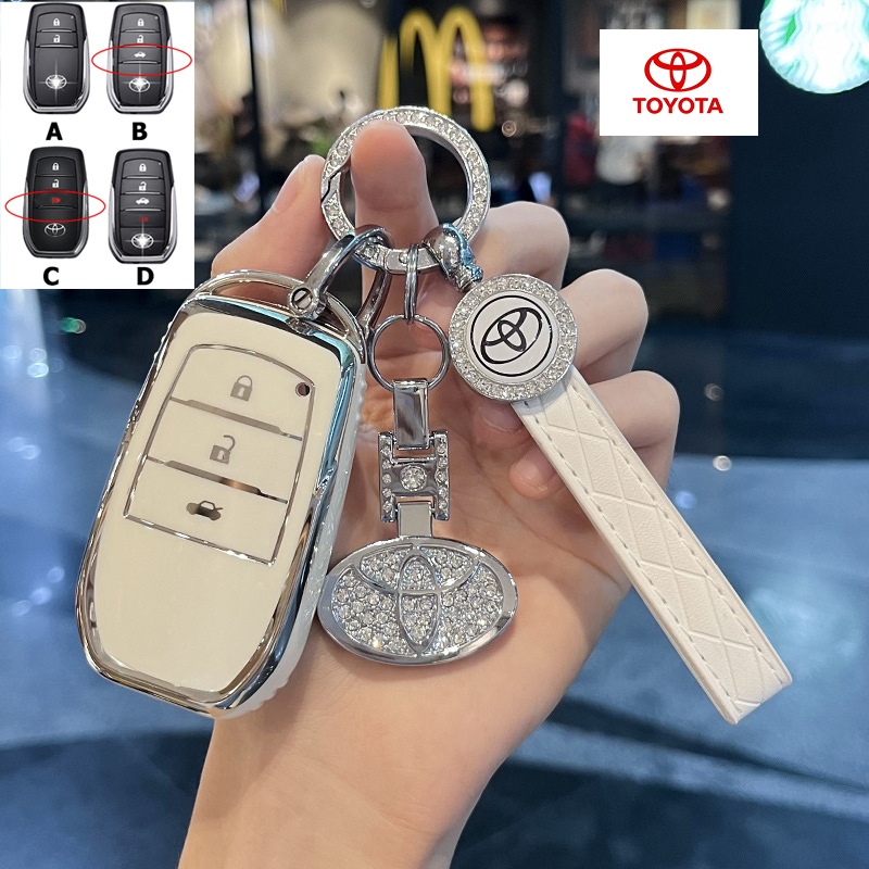 TOYOTA Fortuner Hilux Revo Innova GR sport Harrier bZ4X Camry พวงกุญแจรีโมทคอนโทรล Land Cruiser Prado Hilux Rogue Yaris Cross Wish Rcoo Crown keyless ควบคุมฝาครอบกุญแจ ราคา ถูกที่สุด ดีลบีเคเค แกลเลอรีภาพที่ 4