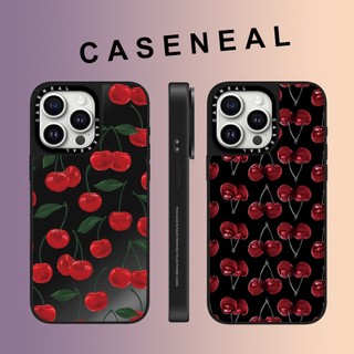 CASENEAL ผลไม้ Cherries กระจก face เคสโทรศัพท์สําหรับ iPhone 17 Air 16 Pro Max 15 Plus 14 ProMax 13 12Pro 11 โทรศัพท์กันกระแทกขอบนุ่ม hard กรณีป้องกัน