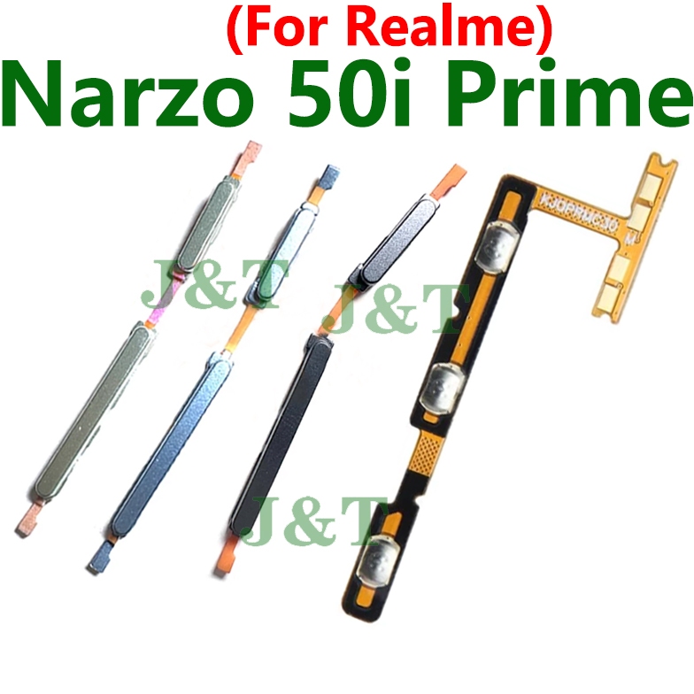 สําหรับRealme Narzo 50i Prime RMX3506 Power Flex On/ปิดสวิทช์ด้านข้างปุ่มปรับระดับเสียงUp Down Flex Cable