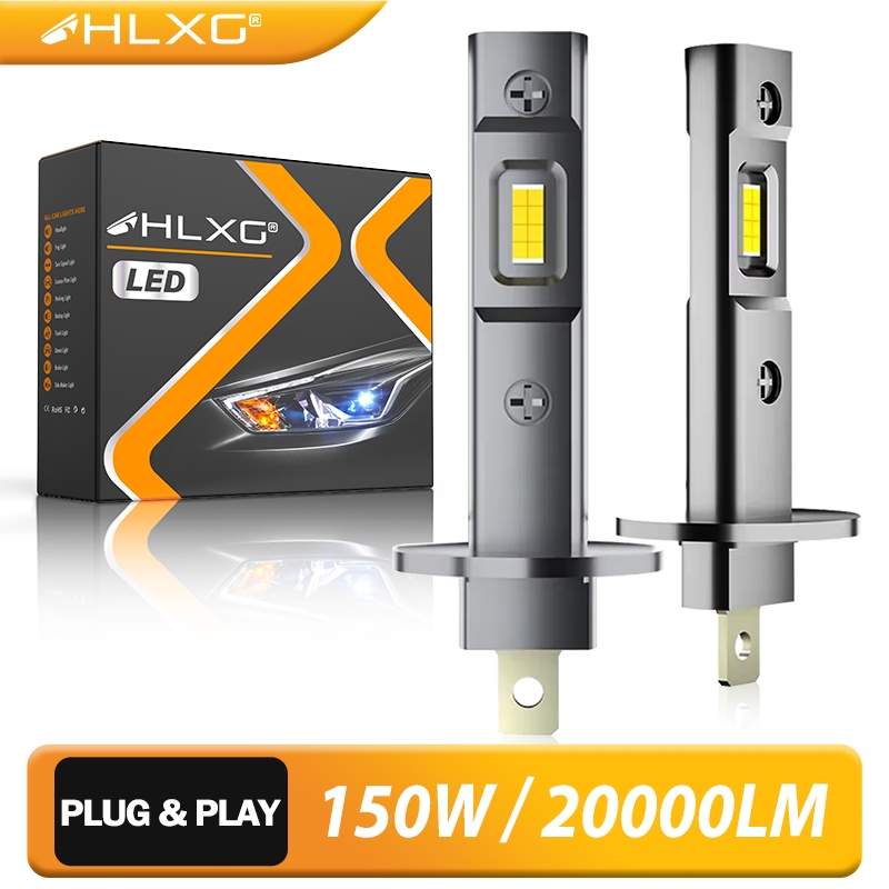 HLXG หลอดไฟตัดหมอก H1 Led Canbus H3 Led 20000LM 7585 CSP 1: 1 12V 24V 36V สีขาว 16 ชิ้น
