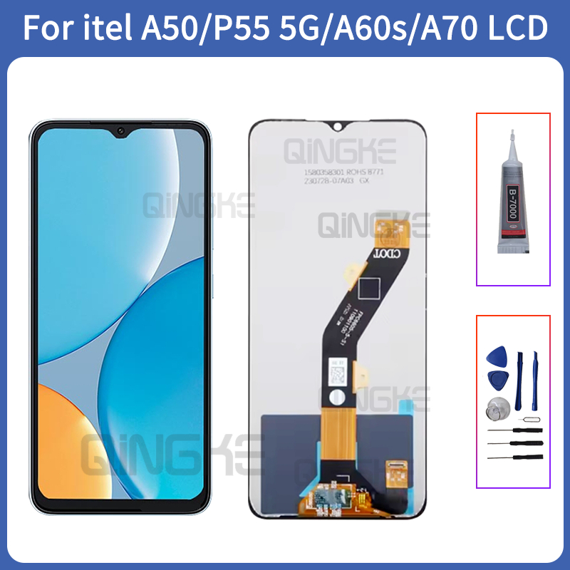 สําหรับ itel A50 A70 P55 5G A60S LCD A507LXU A665L IPS จอแสดงผลใหม่ Touch Screen Digitizer Assembly 