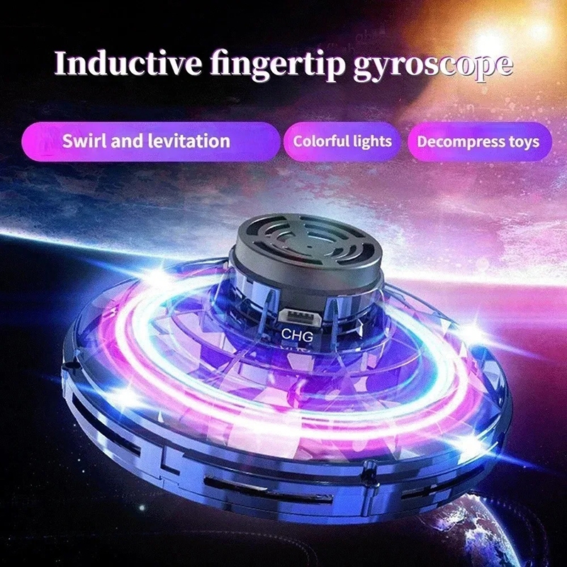 Spinner ปลายนิ้วอัพเกรดเที่ยวบิน Gyro Flyorb Hover Ball Mini Drone เครื่องบินของเล่น LED UFO ประเภทของเล่นเด็กของขวัญ