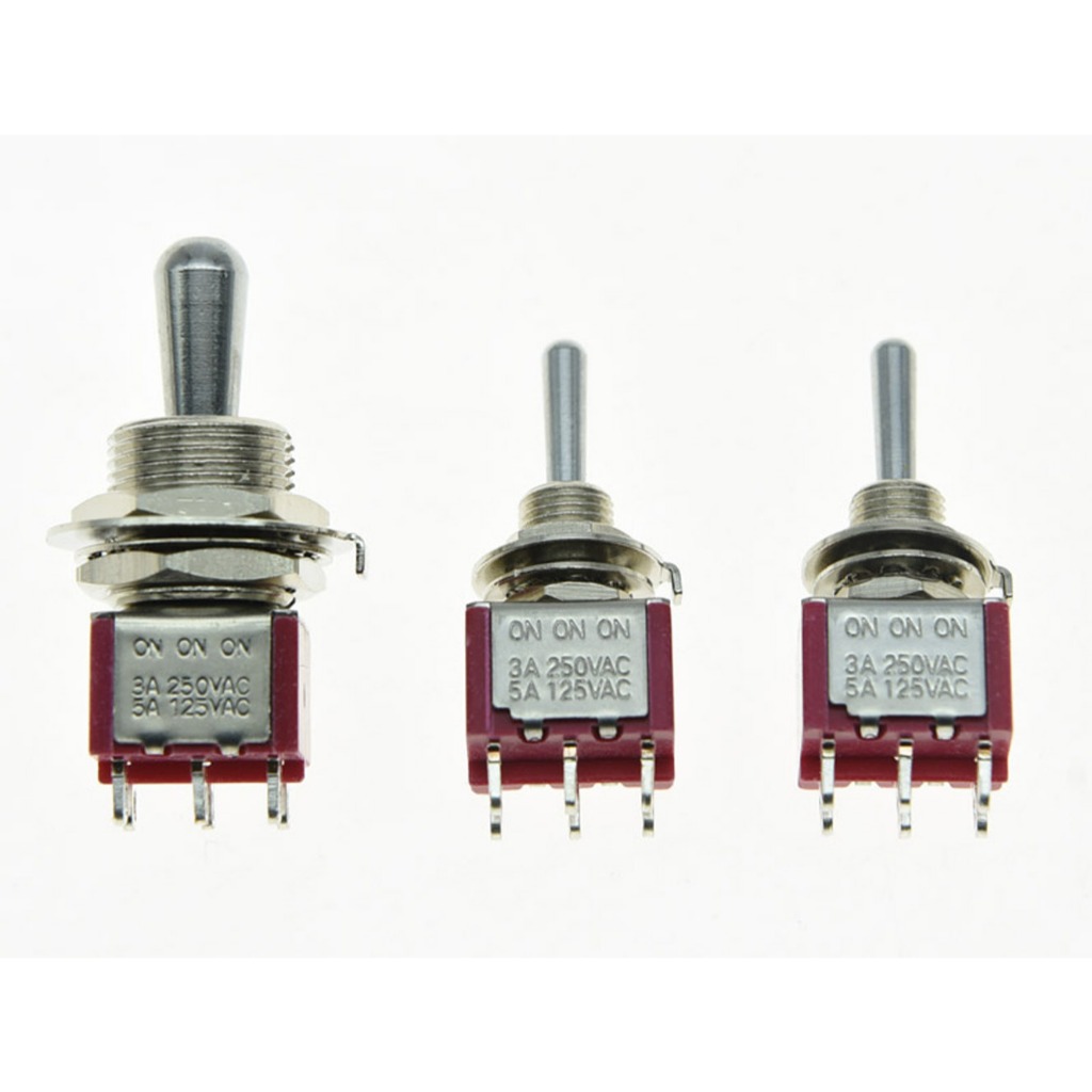 SALECOM 1x กีตาร์/AMP Fat Bat Toggle Switch DPDT 3 Way ON ON และ 2x Mini Toggle Switches On/On/On