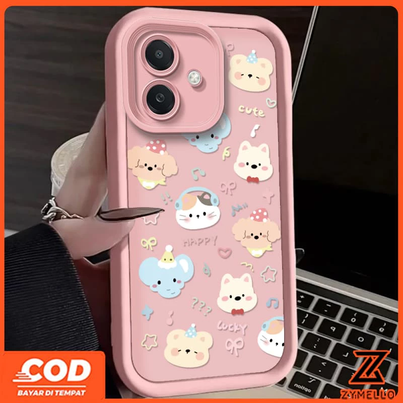 SAMSUNG เคสสําหรับSamsung A06 A07 A17 A55 A05S A05 A54 A52 A12 A35 A16 A36 A56 A25 A24 A13 A03 A73 S21FE S23FE S24FE A50 A15 การ์ตูนหมีช้างกันกระแทกTPUโทรศัพท์มือถือ