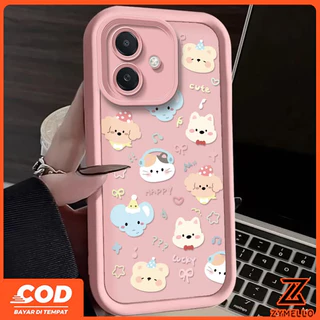 SAMSUNG เคสสําหรับSamsung A06 A07 A17 A55 A05S A05 A54 A52 A12 A35 A16 A36 A56 A25 A24 A13 A03 A73 S21FE S23FE S24FE A50 A15 การ์ตูนหมีช้างกันกระแทกTPUโทรศัพท์มือถือ