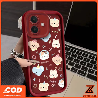 SAMSUNG เคสสําหรับSamsung A06 A07 A17 A55 A05S A05 A54 A52 A12 A35 A16 A36 A56 A25 A24 A13 A03 A73 S21FE S23FE S24FE A50 A15 การ์ตูนหมีช้างกันกระแทกTPUโทรศัพท์มือถือ