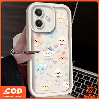 SAMSUNG เคสสําหรับSamsung A06 A07 A17 A55 A05S A05 A54 A52 A12 A35 A16 A36 A56 A25 A24 A13 A03 A73 S21FE S23FE S24FE A50 A15 การ์ตูนหมีช้างกันกระแทกTPUโทรศัพท์มือถือ