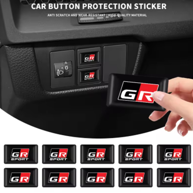 10 ชิ้นพวงมาลัยรถสติกเกอร์ป้ายตกแต่งภายในสําหรับ Toyota GR Sport C-HR RAV4 Prado Prius Camry Corolla YARiS