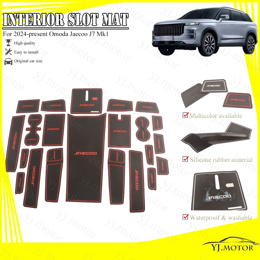 สําหรับ 2024 - 2025 Jaecoo J7 ภายใน Slot Mat Jaecoo 7 Storage Tank Mat Dashboard Water Coaster ประตู