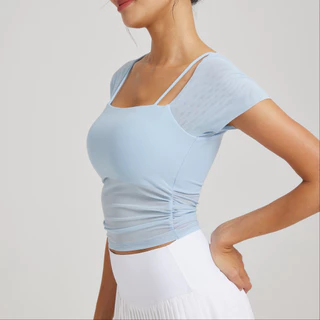 AirActive Leisure เสื้อกีฬาแขนสั้น ผ้าตาข่าย สองชิ้น