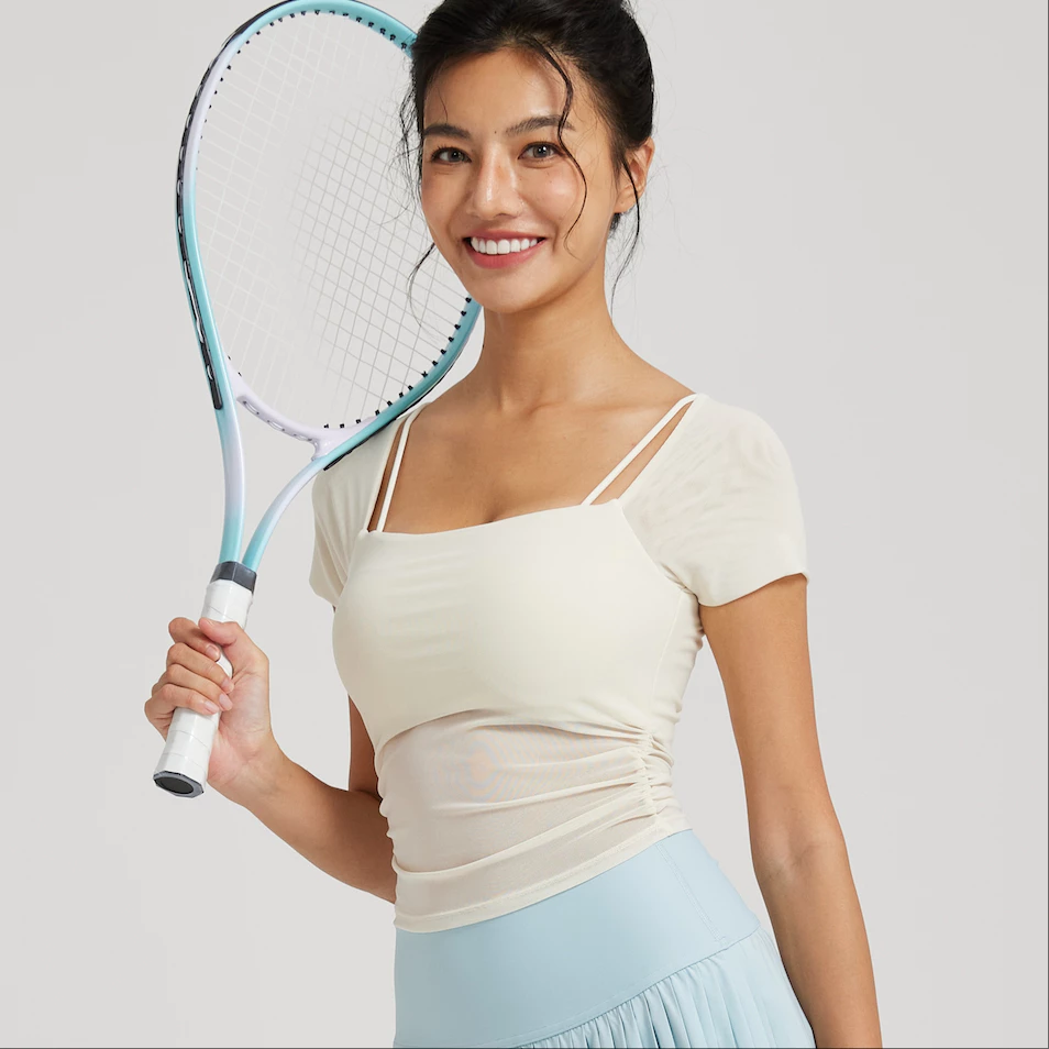 AirActive Leisure เสื้อกีฬาแขนสั้น ผ้าตาข่าย สองชิ้น
