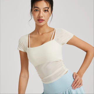 AirActive Leisure เสื้อกีฬาแขนสั้น ผ้าตาข่าย สองชิ้น