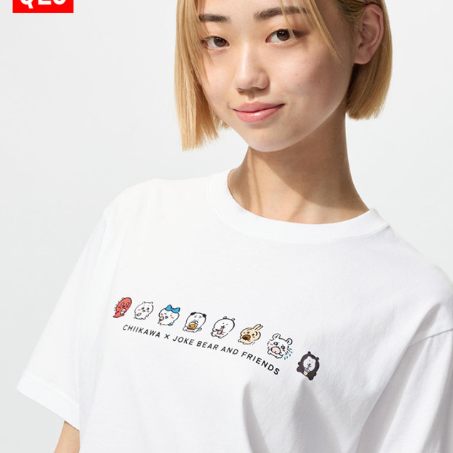 Uniqlo UT Chikawa เสื้อยืดแขนสั้นพิมพ์ลายสำหรับผู้หญิงและผู้ชาย พร้อมสวมใส่ในฤดูใบไม้ผลิและฤดูร้อน