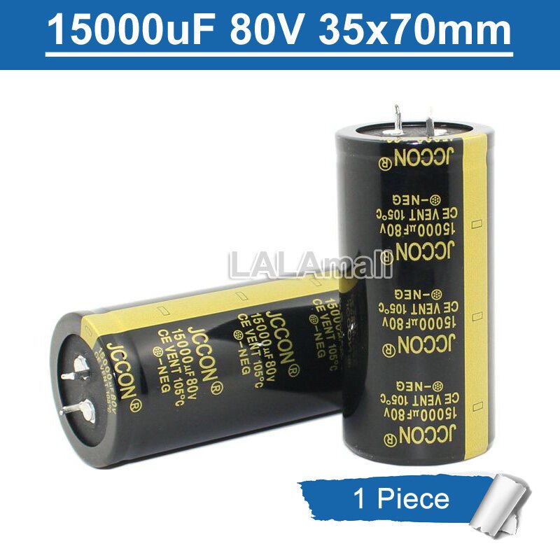 1 PC 80V15000uF Electrolytic Capacitor 15000uF 80V เครื่องขยายเสียงกรอง Horn Capacitor 35x70 มม.