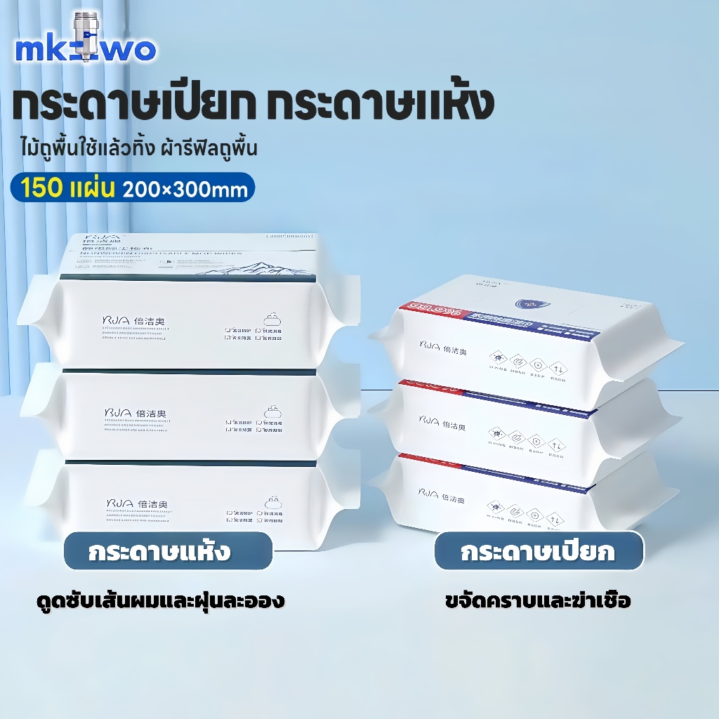 ไม้ถูพื้น ผ้ารีฟิลถูพื้น (1 ห่อ/30ผืน) กระดาษเปียก กระดาษแห้ง แผ่นเช็ดครัว ใช้แล้วทิ้ง