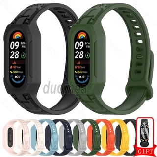 สายรัดซิลิโคนพร้อมอุปกรณ์เสริมสร้อยข้อมือเคสสําหรับ Xiaomi Smart Band 10 9 8 7 / Mi Band 6 5