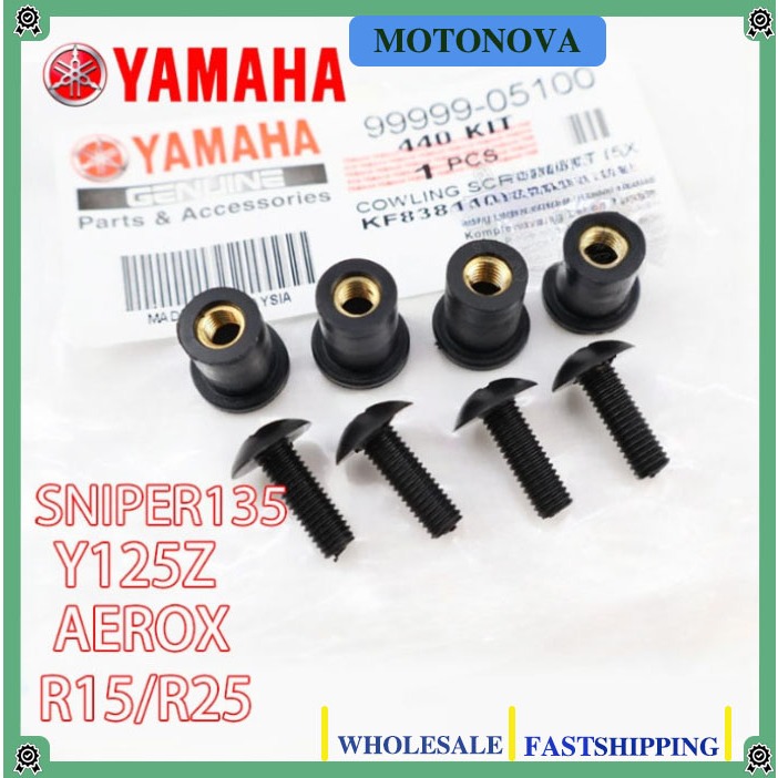 8 ชิ้น-Nut Windsield Visor Shield Bolt/Visor Shield Bolt Sniper 135 V4 V5 V6 V7 Y125Z AEROX-MotoNova
