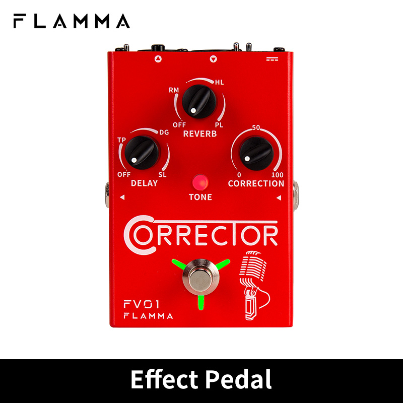 FLAMMA FV01 Vocal Effects โปรเซสเซอร์ Pitch Correction พร้อม Delay Reverb Effects สําหรับเครื่องขยาย